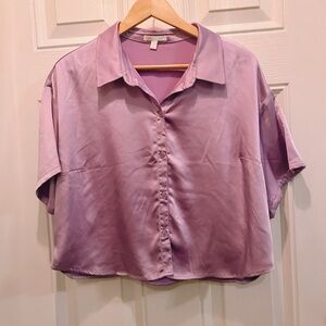 Lavender Satin Women's Top